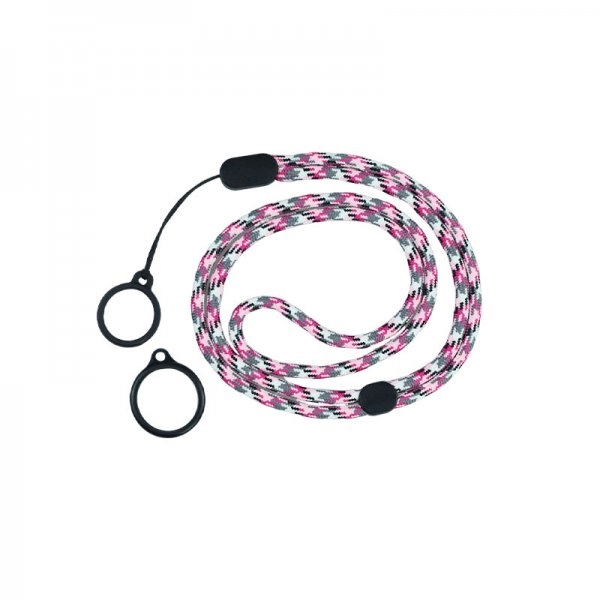 Lanière Réglable Round Avec 2 Anneaux Silicone Pink + Grey